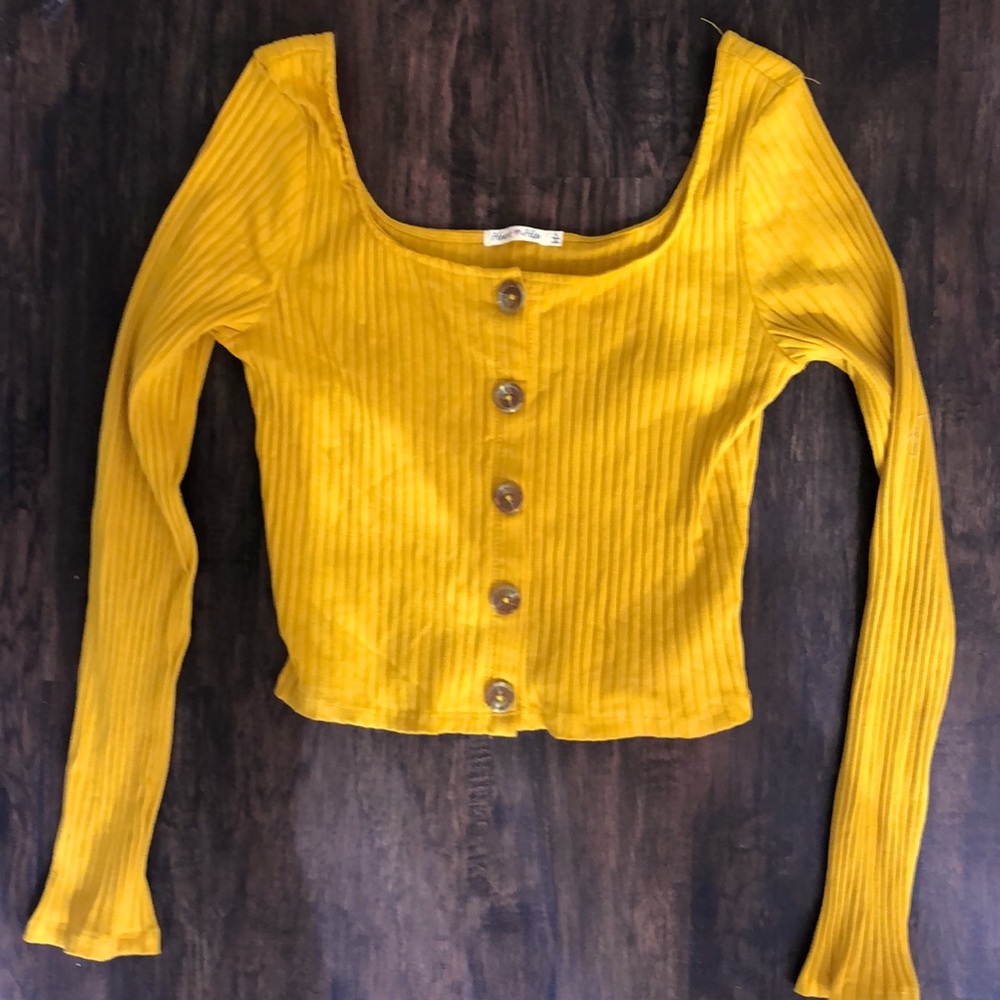 Marigold yellow long sleeve top- NEVER worn L